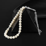 Sedef Doğal Taş Tesbih 33lük - 8mm