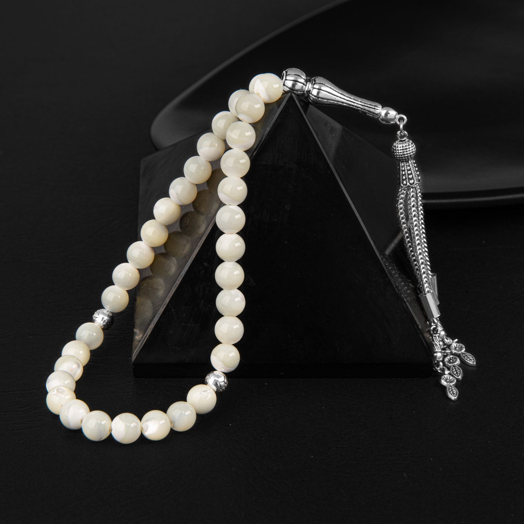 Sedef Doğal Taş Tesbih 33lük - 8mm