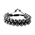 Hematit 8mm Çift Sıra Makrome Doğal Taş Bileklik