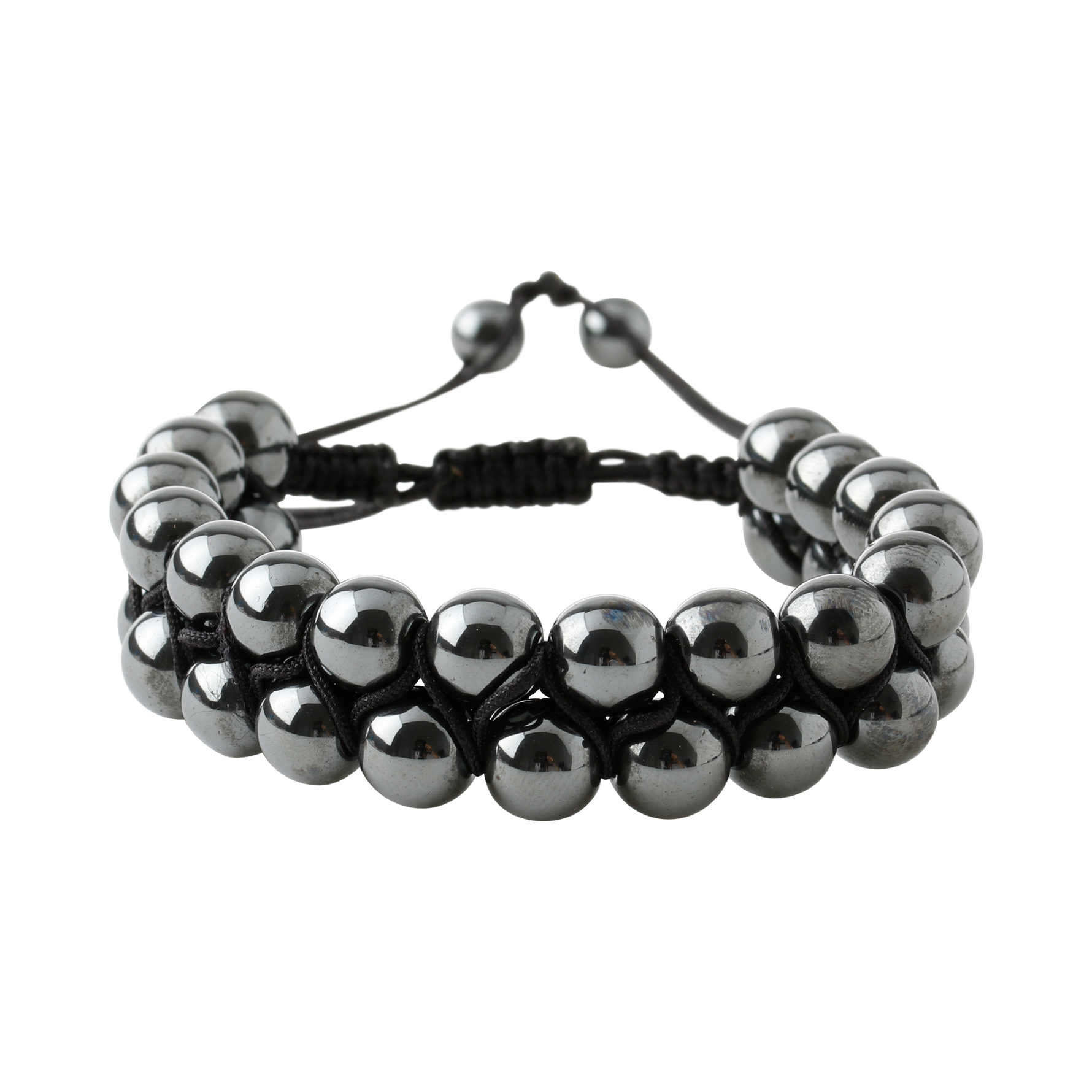Hematit 8mm Çift Sıra Makrome Doğal Taş Bileklik