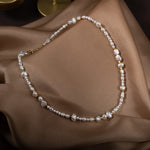 İnci Altın Kaplama Doğal Taş Kolye