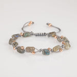 Labradorit Natürel Kesim Doğal Taş Makrome Bileklik