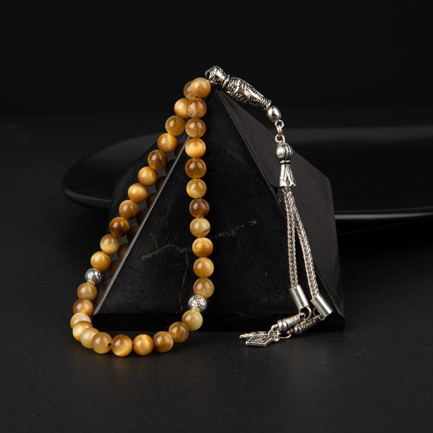 Kaplan Gözü Doğal Taş Tesbih 33lük - 6mm