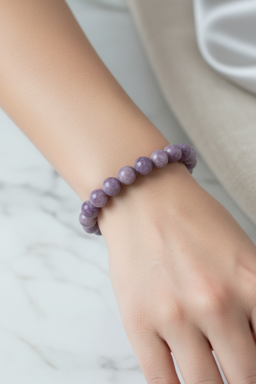 Lepidolit 10mm Doğal Taş Bileklik