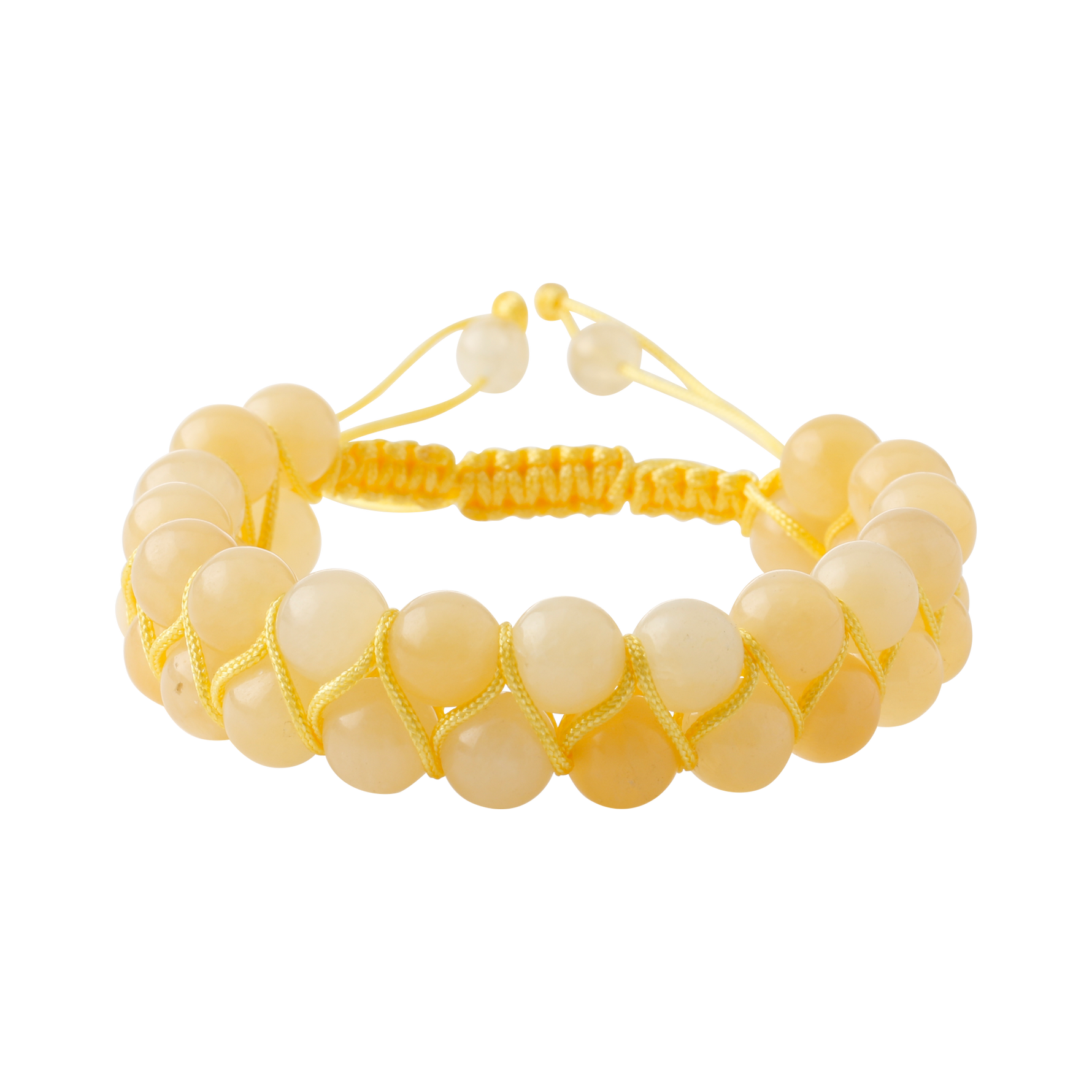 Kalsit 8mm Çift Sıra Makrome Doğal Taş Bileklik