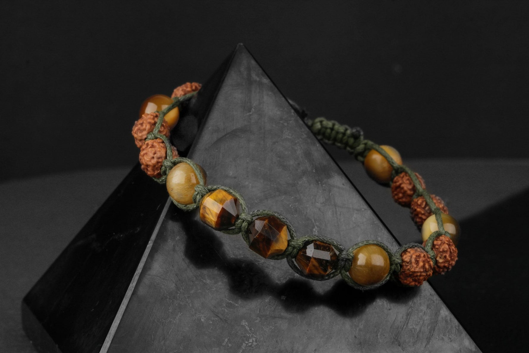 Asker Kaplan Gözü-Rudrashka Doğal Taş Bileklik