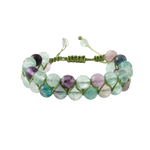 Yeşil Florit 8mm Çift Sıra Makrome Doğal Taş Bileklik