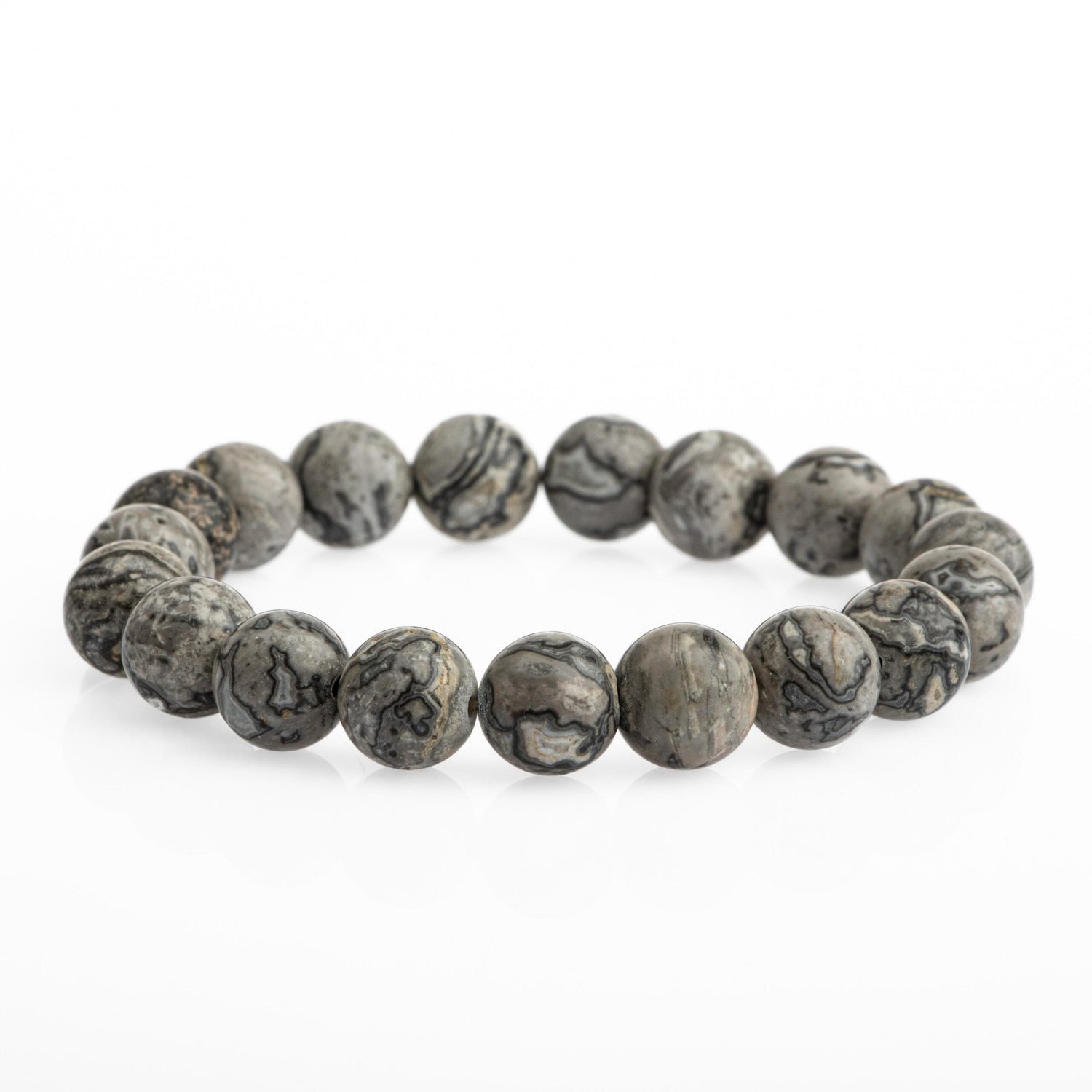 Gri Jasper 10mm Doğal Taş Bileklik