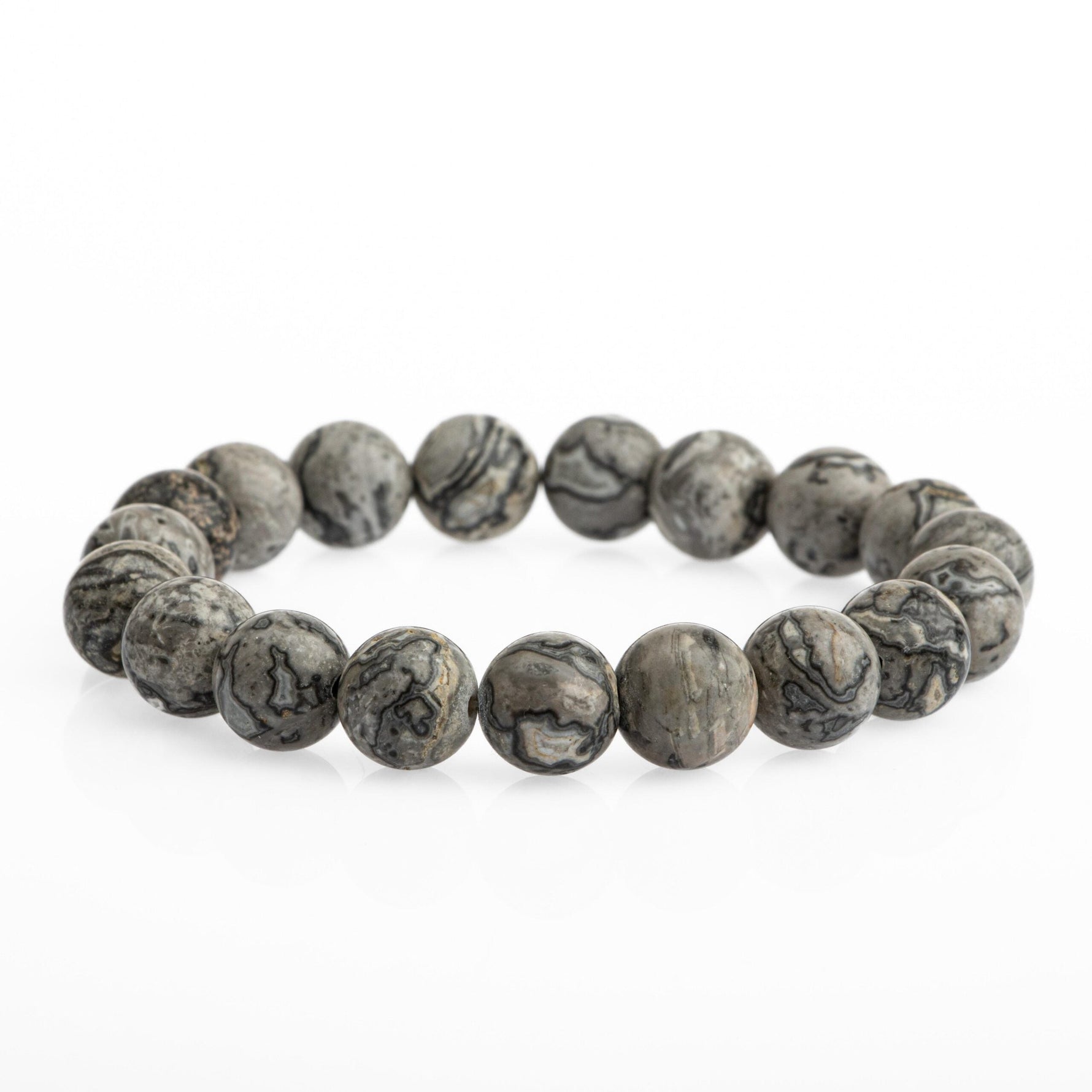 Gri Jasper 10mm Doğal Taş Bileklik