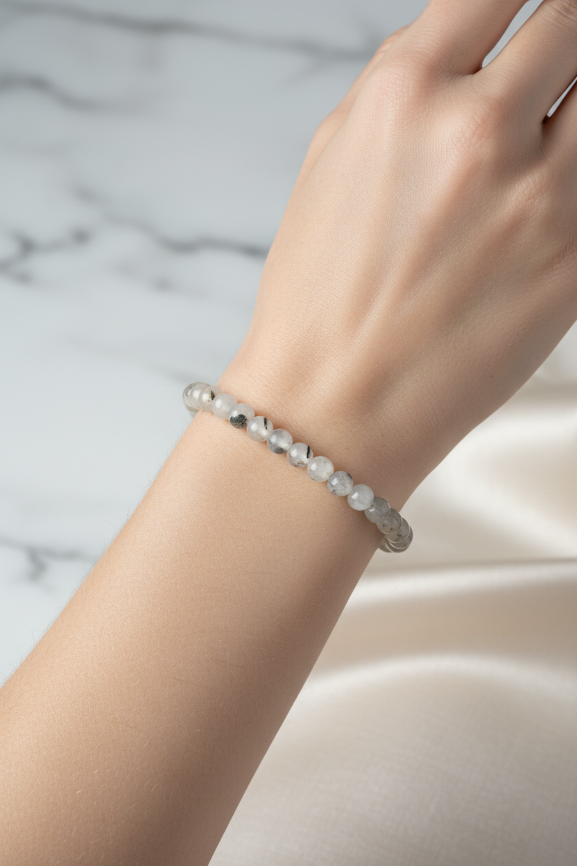 Prehnit 6mm Doğal Taş Bileklik