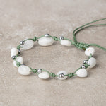 Ay Taşı Natürel Kesim Doğal Taş Makrome Bileklik