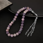 Lepidolit Doğal Taş Tesbih 33lük - 8mm