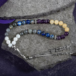 Yay Burcu Tesbih Ametist, Kalsit, Labradorit, Lapis Lazuli, Sedef