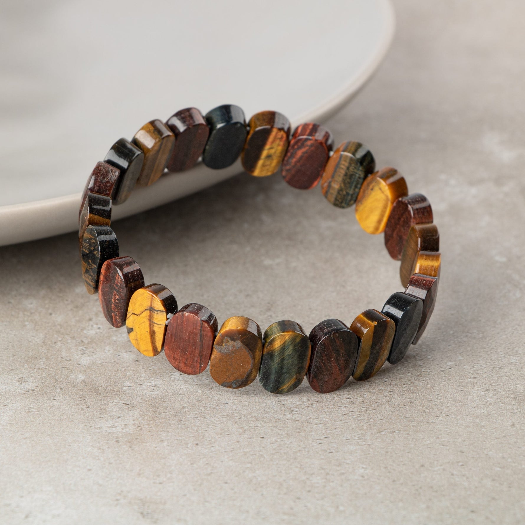 Kaplan Gözü Doğal Taş Geniş Kesim Bileklik