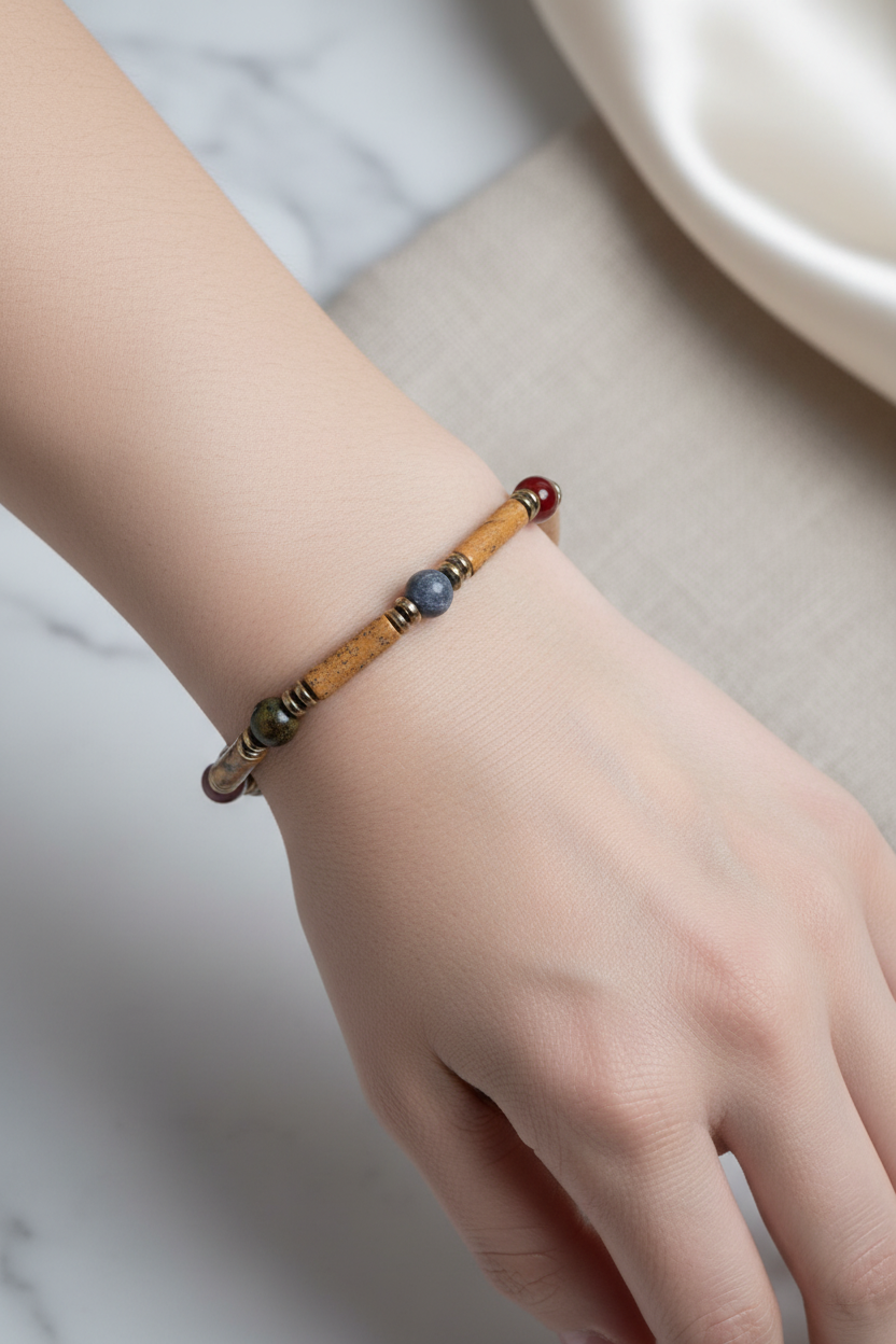 Jasper ve Oğlak Burcu Doğal Taş Bileklik