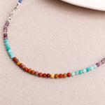 Çakra Kolye Amazonit, Ametist, Jasper, Karnelyan Akik, Lapis Lazuli