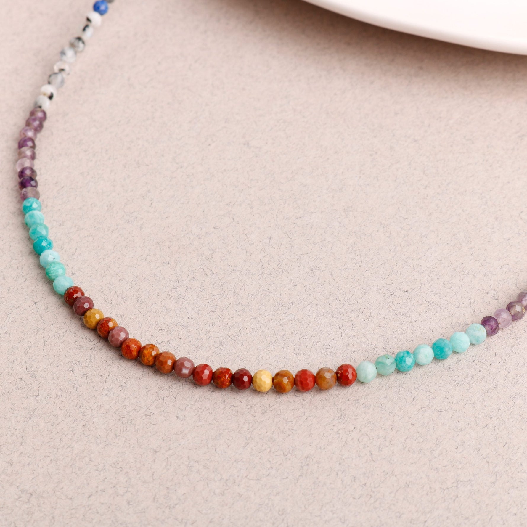 Çakra Kolye Amazonit, Ametist, Jasper, Karnelyan Akik, Lapis Lazuli