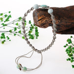 Amazonit Doğal Taş Makrome Örgü Bileklik