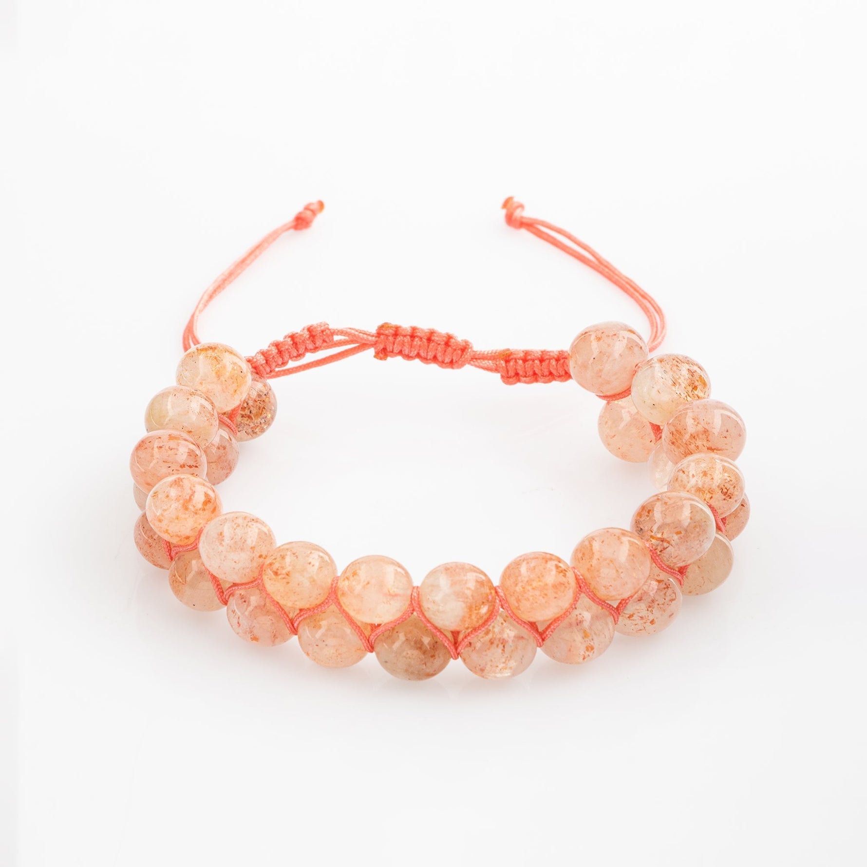 Güneş Taşı 8mm Çift Sıra Makrome Doğal Taş Bileklik