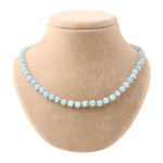 Akuamarin 6 mm Düğümlü Doğal Taş Kolye