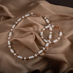 İnci-Hematit Doğal Taş Gümüş Takı Seti