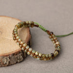 Tsavorit Lal 4mm Çift Sıra Doğal Taş Bileklik