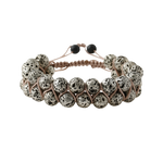 Gri Lav Taşı 8mm Çift Sıra Makrome Doğal Taş Bileklik