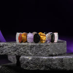 Başak Burcu Bileklik Ametist, Golden Obsidyen, Kaplan Gözü, Labradorit, Pembe Kuvars, Yosunlu Akik