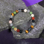 İkizler Burcu Bileklik Güneş Taşı, Kaplan Gözü, Kırmızı Akik, Kristal Kuvars, Rutilli Kuvars, Sitrin, Yeşim