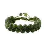 Yeşim 8mm Çift Sıra Makrome Doğal Taş Bileklik