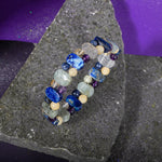 Yay Burcu Bileklik Ametist, Kalsit, Labradorit, Lapis Lazuli, Mavi Akik, Sedef