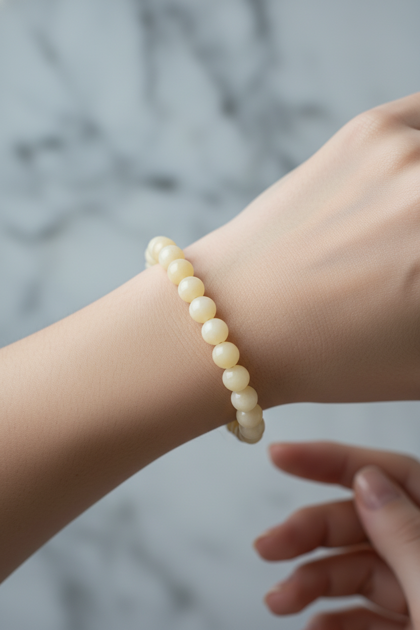 Kalsit 8mm Doğal Taş Bileklik