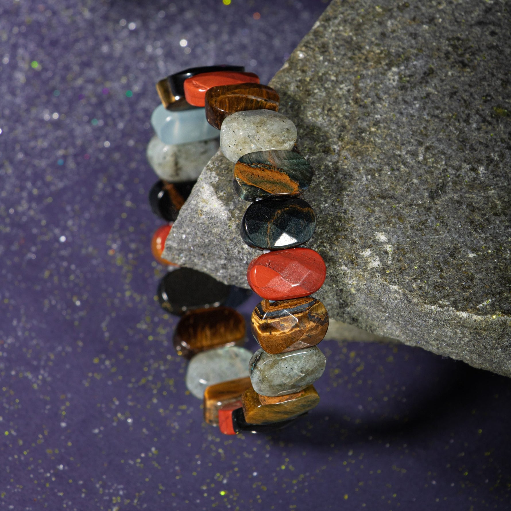 Akrep Burcu Bileklik Dumanlı Kuvars, Golden Obsidyen, Jasper, Kaplan Gözü, Kırmızı Akik, Pembe Kuvars