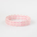 Pembe Kuvars (Gül Kuvars) Doğal Taş Geniş Kesim Bileklik