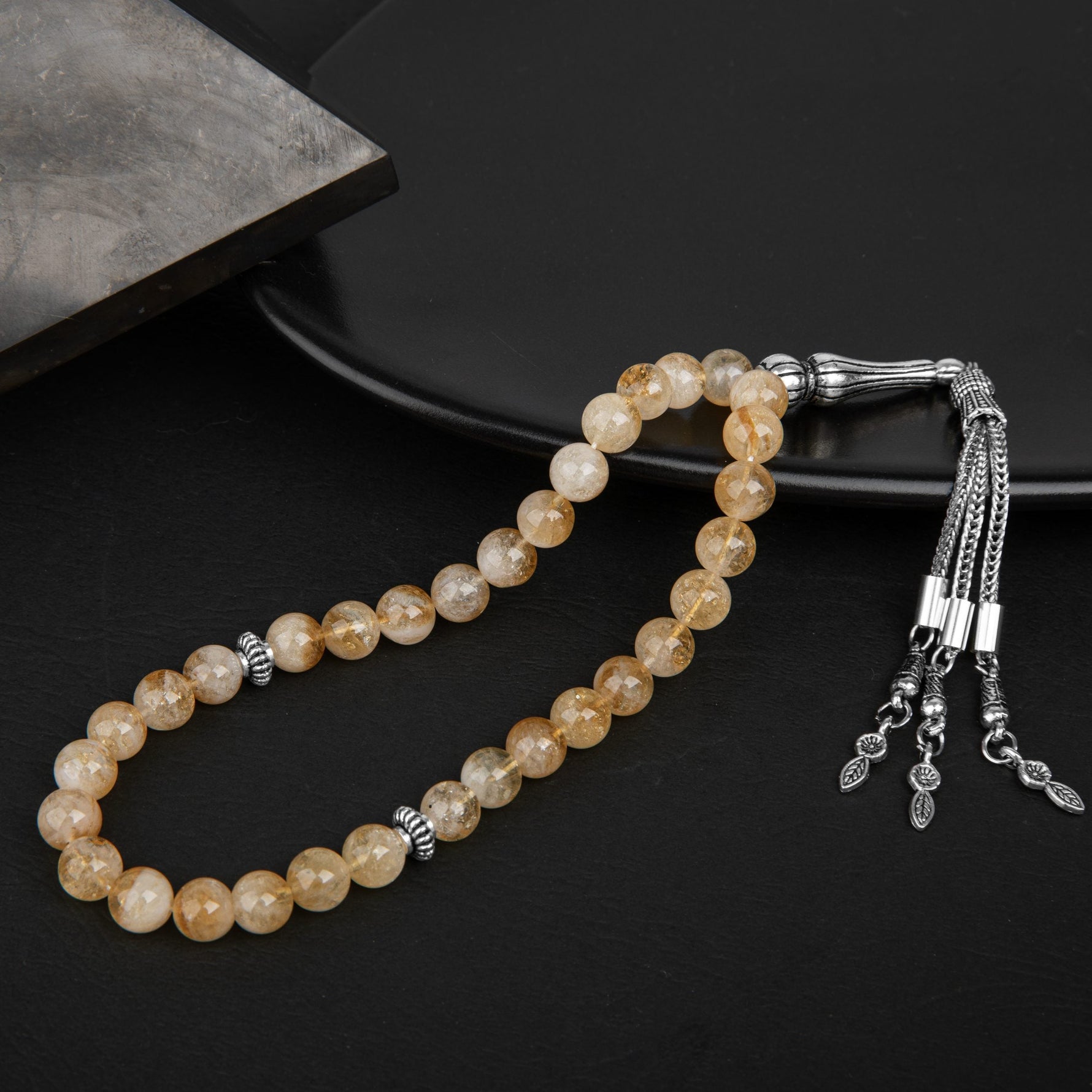 Sitrin Doğal Taş Tesbih 33lük - 8mm