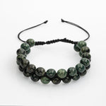 Yeşil Kanbaba Jasper 8mm Çift Sıra Makrome Doğal Taş Bileklik