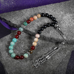 Başak Burcu Tesbih Amazonit, Jasper, Kırmızı Akik, Krizokol, Siyah Turmalin