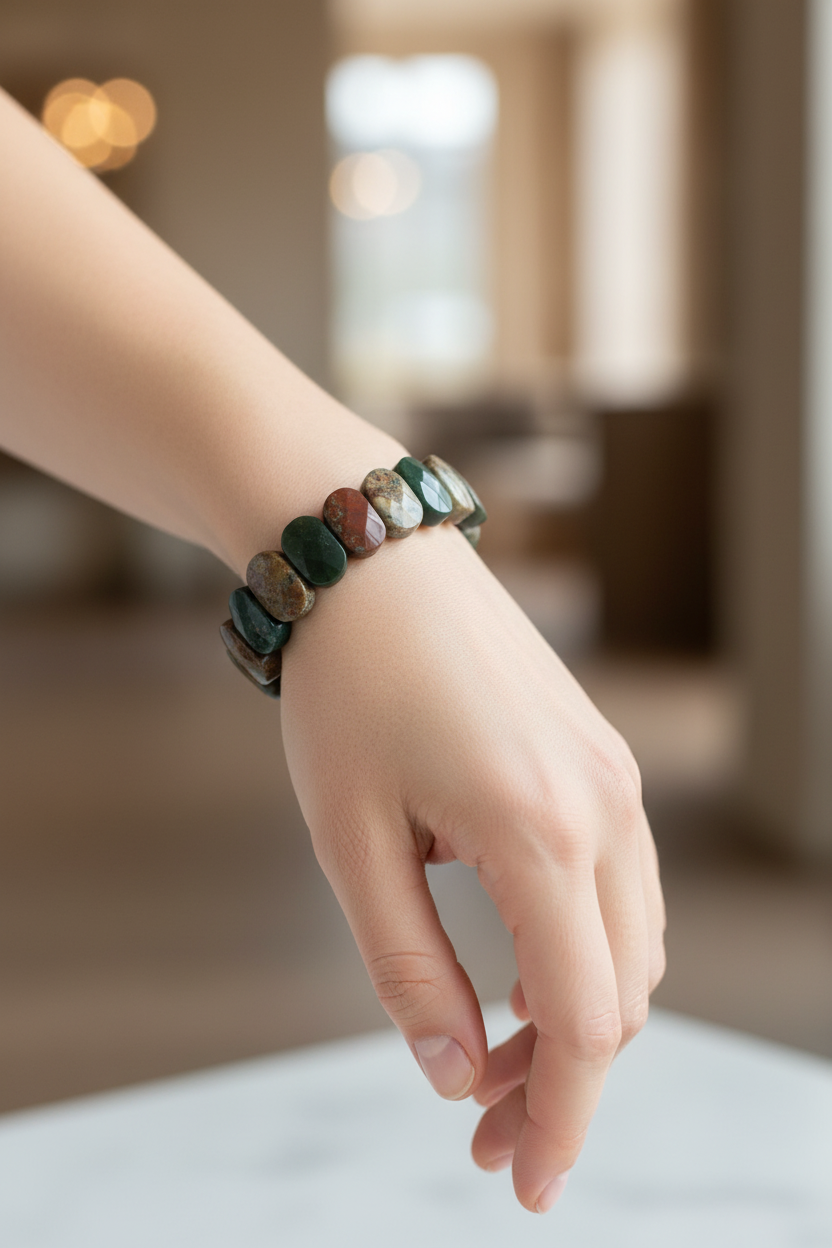 Sertifikalı Hint Akik Doğal Taş Bileklik – 9 x 14 mm Özel Kesim | Pirtash | Özel Üretim