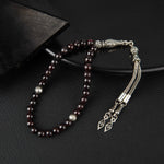 Bordo Granat Lal Doğal Taş Tesbih 33lük - 6mm