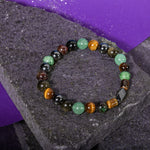 Yengeç Burcu Bileklik Anyolit, Golden Obsidyen, Kaplan Gözü, Yeşil Aventurin