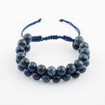 Dumortierit 8mm Çift Sıra Makrome Doğal Taş Bileklik