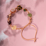 Aslan Burcu Bileklik Bordo Granat Lal, Güneş Taşı, Jasper, Kaplan Gözü, Kehribar, Renkli Turmalin, Sitrin