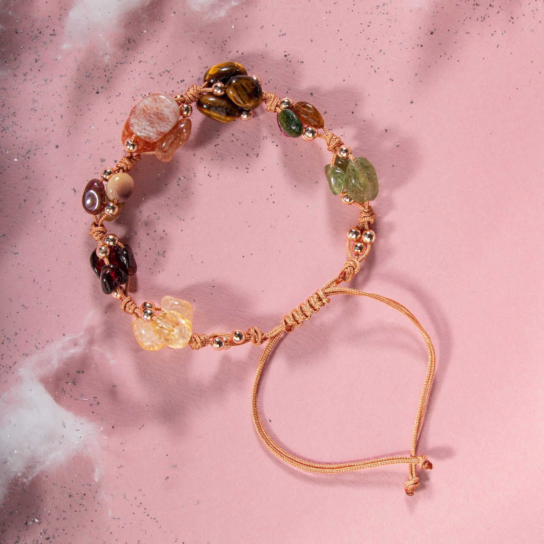 Aslan Burcu Bileklik Bordo Granat Lal, Güneş Taşı, Jasper, Kaplan Gözü, Kehribar, Renkli Turmalin, Sitrin