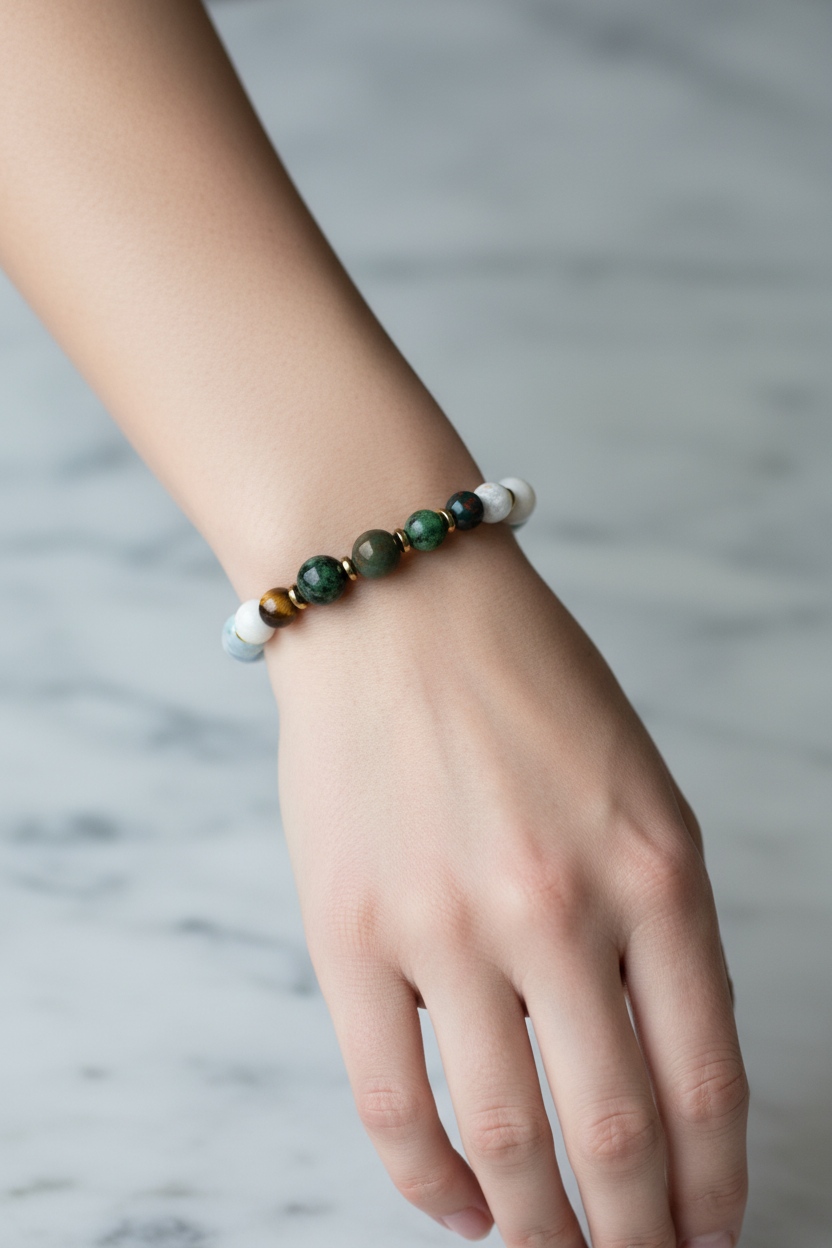 Yengeç Burcu Doğal Taş Bileklik