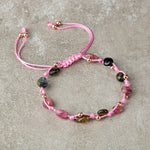 Renkli Turmalin Natürel Kesim Doğal Taş Makrome Bileklik