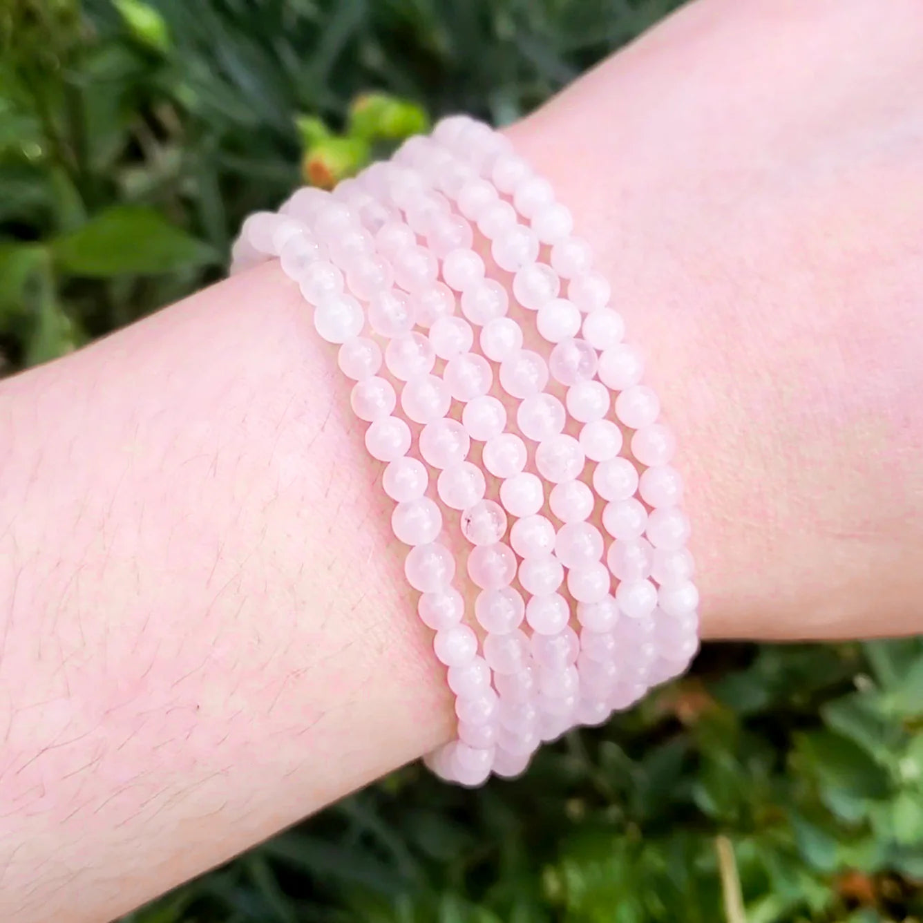 Sertifikalı Pembe Kuvars Doğal Taş Bileklik – 6 mm