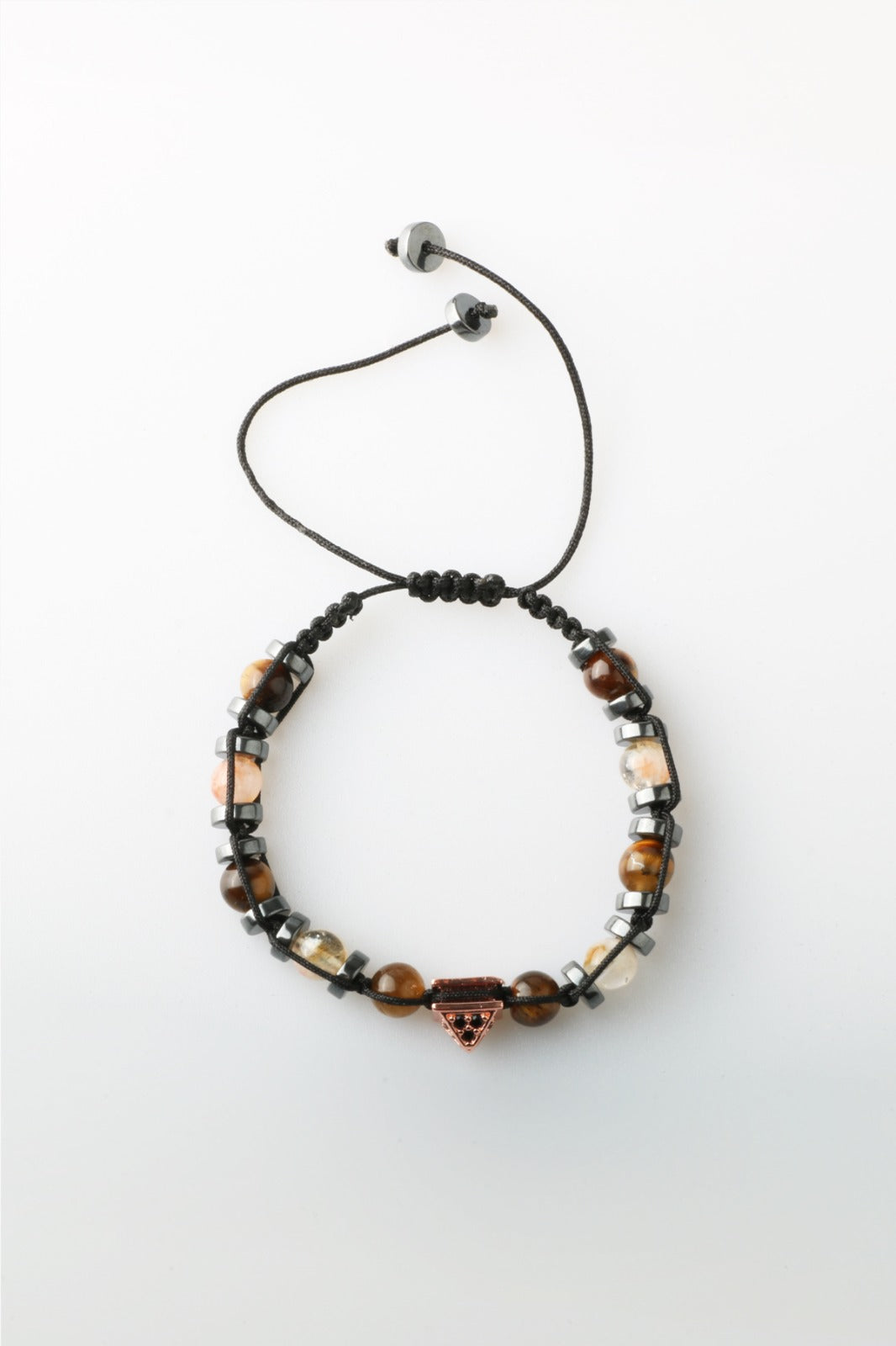 Erkek Bilekliği Kaplan Gözü-Sitrin-Hematit Doğal Taş Erkek Zirkon Bileklik