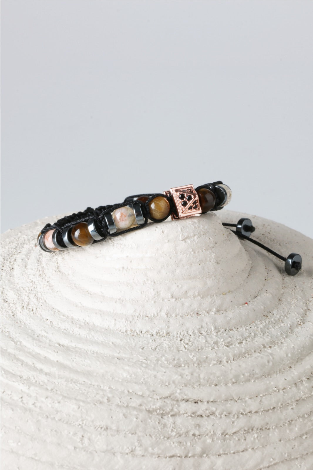 Erkek Bilekliği Kaplan Gözü-Sitrin-Hematit Doğal Taş Erkek Zirkon Bileklik