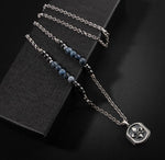 Erkek Kolyesi Dumortierit-hematit Doğal Taş Gümüş Tasarım Kolye