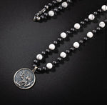 Erkek Kolyesi Havlit-hematit Doğal Taş Gümüş Tasarım Kolye